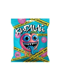 Мармелад со вкусом персика в кислой обсыпке Пак. (75г.)