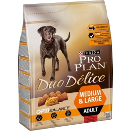 Сухой корм Purina Pro Plan Duo Delice для взрослых собак средних и крупных пород с говядиной и рисом - 2,5 кг