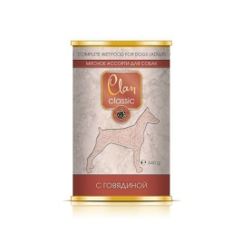 Clan Classic влажный корм для собак мясное ассорти с говядиной в консервах - 340 г