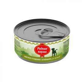 Родные корма Мясное угощение с Ягненком консервы для щенков 100 г