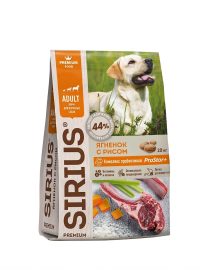 Сухой корм Sirius для собак, с ягненком и рисом, 20 кг