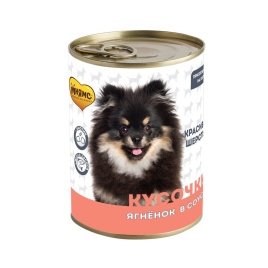 Мнямс кусочки в соусе для собак всех пород с ягненком "Красивая Шерсть" - 400 г