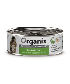 Влажный корм Organix Veterinary Metabolic для взрослых кошек для снижения веса, склонных к ожирению, 100 г
