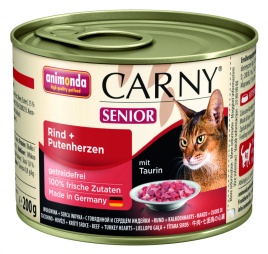 Animonda Консервы Carny Senior с говядиной и сердцем индейки для кошек старше 7 лет - 200 г