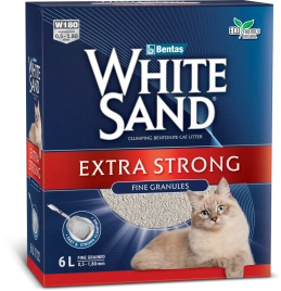 Наполнитель White Sand для кошачьего туалета, комкующийся Экстра, без запаха, 6 л