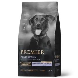 Сухой корм Premier Dog Adult Medium Salmon &amp; Turkey для собак средних пород, с лососем и индейкой, 1 кг