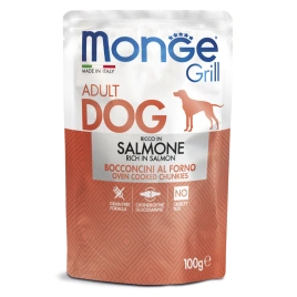 Влажный корм Monge Dog Grill Salmon &amp;amp; Lamb &amp;amp; Pork &amp;amp; Vegetables для собак с лососем, мясом ягненка, свининой и овощами, 12 шт x 100 г