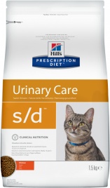Hill's Prescription Diet s/d Urinary Care корм для кошек диета для поддержания здоровья мочевыводящих путей курица 1,5 кг
