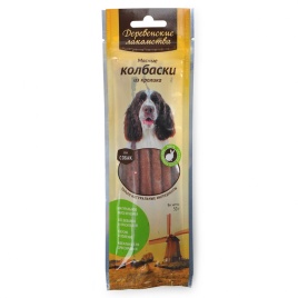 ДЕРЕВЕНСКИЕ ЛАКОМСТВА Мясные колбаски из кролика для собак 7 шт. 50 гр