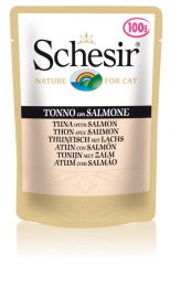 Schesir для кошек в паучах с тунцом и лососем - 100 г