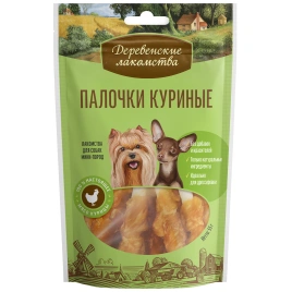 Лакомство «Деревенские лакомства» палочки куриные для собак миниатюрных пород, 55 г