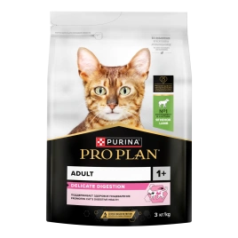 Сухой корм Purina Pro Plan Delicate для кошек с чувствительным пищеварением, с ягненком, 3 кг
