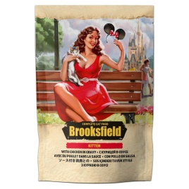 Влажный корм Brooksfield Kitten для котят с цыплёнком в соусе в паучах - 85 г