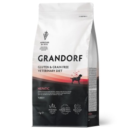 Сухой корм Grandorf Veterinary Diet Hepatic индейка для собак для поддержки функций печени, 1 кг