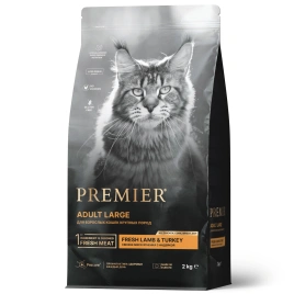Сухой корм Premier Cat Lamb&Turkey ADULT LARGE для взрослых кошек крупных пород свежее мясо ягненок с индейкой 2 кг