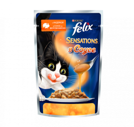 Паучи Felix Sensations для взрослых кошек с индейкой и беконом в соусе - 85 г