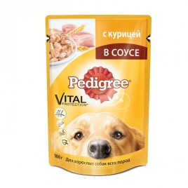 Pedigree влажный корм в паучах с курицей в соусе для взрослых собак - 100 г