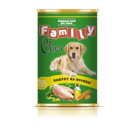 Clan Family влажный корм для собак паштет из курицы в консервах - 415 г