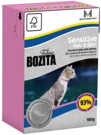 Bozita Funktion Sensitive Hair & Skin кусочки лосося в желе для кошек с чувствительной кожей и шерстью - 190 г