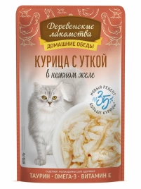 Влажный корм «Деревенские лакомства» для кошек с курицей и уткой, 70 г
