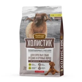 Сухой корм «Деревенские лакомства» Holistic Премьер для собак мини-пород с ягнёнком и рисом, 7 кг