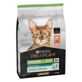 Сухой корм Purina Pro Plan Cat Adult Sterilised Opti-Renalдля стерилизованных кошек, с лососем, 3 кг
