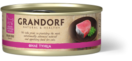 Влажный корм консервы Grandorf Tuna in broth Филе тунца в бульоне, 70 г