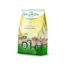 Наш рацион сухой корм для взрослых кошек мясное ассорти 1,5 кг