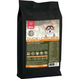 Сухой беззерновой корм Blitz Puppy для щенков с уткой и цыпленком - 1,5 кг