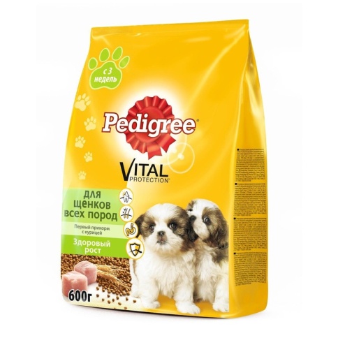 Pedigree сухой корм с курицей для первого прикорма щенков всех пород с 3 недель - 600 гр фото 2