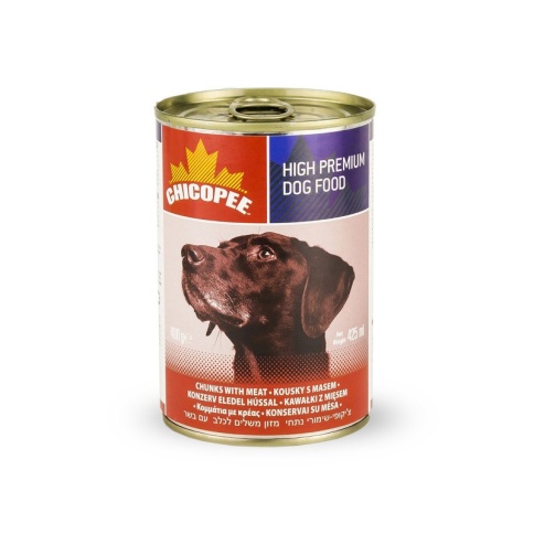Chicopee Dog Chunks Meat консервы для собак всех пород и возрастов с кусочками говядины в соусе - 400 г фото 1