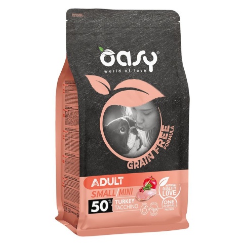 Oasy Dry Dog Grain Free Adult Small сухой беззерновой корм для взрослых собак мелких пород с индейкой фото 1