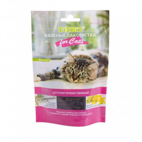 TiTBiT for Cats вяленые лакомства с говяжьей печенью фото 1