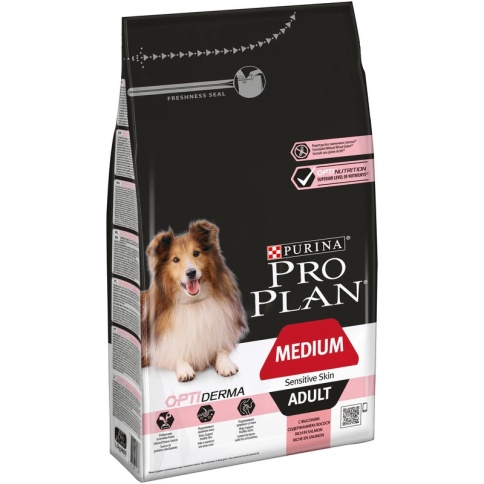 Purina Pro Plan сухой корм для взрослых собак средних пород с чувствительной кожей с лососем и рисом - 1.5 кг фото 2