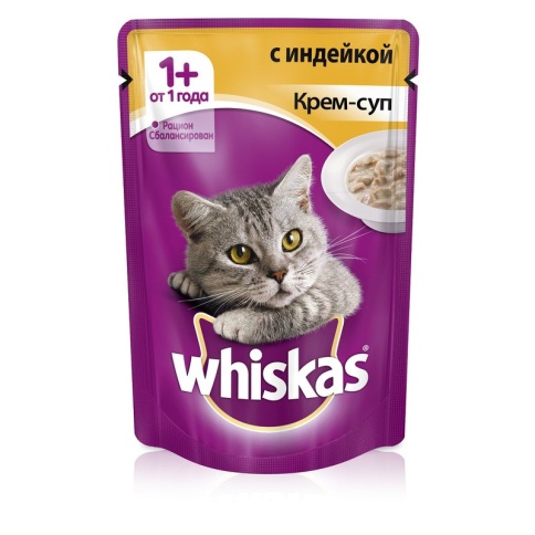 Whiskas крем-суп рагу с индейкой 1+ 85 г фото 2
