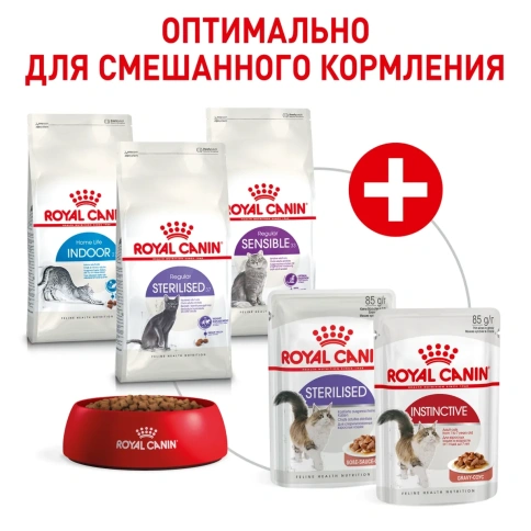 Влажный корм Royal Canin Мультипак для стерилизованных и домашних кошек, кусочки в соусе, пауч, 85 г фото 6