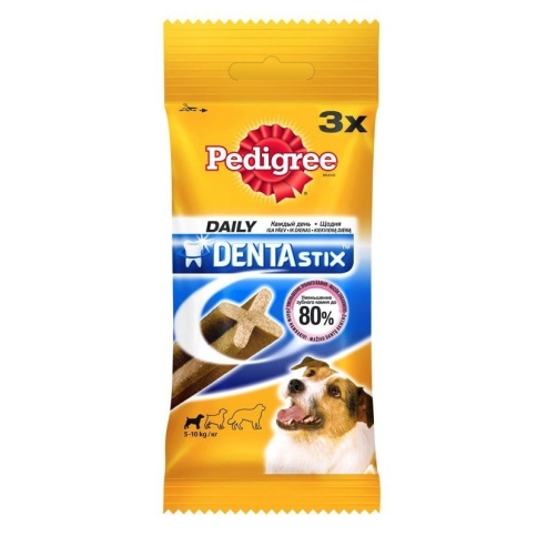 Pedigree Denta Stix лакомство для взрослых собак мелких пород в форме мясных палочек - 45 г фото 1