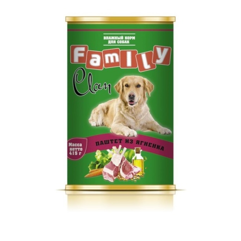 Clan Family влажный корм для собак паштет из ягненка в консервах - 415 г фото 1