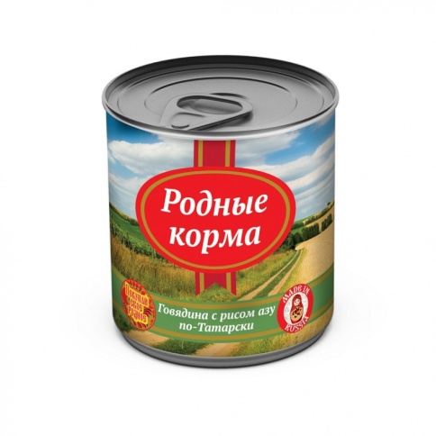 Родные Корма Говядина с рисом азу по-Татарски для собак - 525 г фото 1