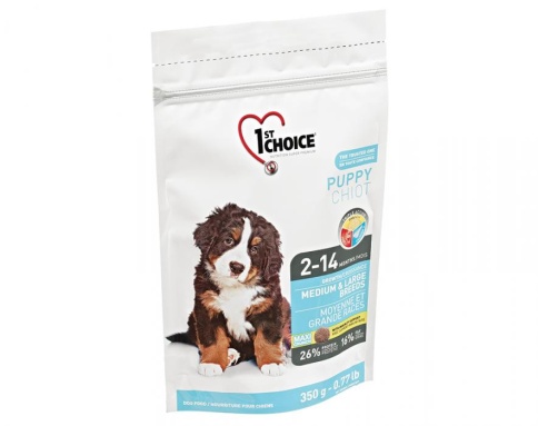 1st Choice Puppy для щенков средних и крупных пород с курицей - 350 гр фото 1