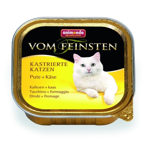 Animonda Консервы Vom Feinsten for castrated cats для кастрированных кошек с индейкой и сыром - 100 г фото 2