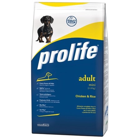 Prolife Dog Adult Mini сухой корм для собак мелких пород с курицей и рисом - 3 кг фото 1