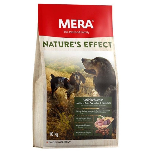 Сухой корм Mera Nature's Effect Wildschweinmit Roter Bete, Pastinaken & Kartoffeln для взрослых собак с мясом кабана, свеклой, пастернаком и картофелем 1 кг фото 1
