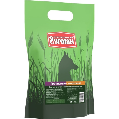 Каша для собак Четвероногий гурман гречка с морковью - 1 кг фото 1
