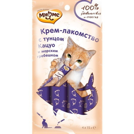 Крем-лакомство Мнямс для кошек с тунцом Кацуо - 60 г фото 1