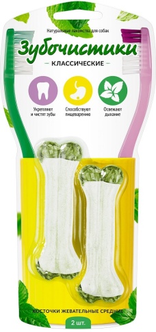 Деревенские лакомства Зубочистки жевательные косточки средние для собак 2 шт фото 1