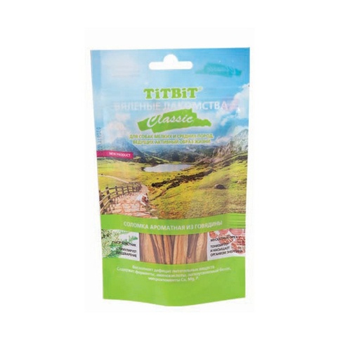 Titbit вяленые лакомства соломка ароматная из говядины Classic 40 г фото 2