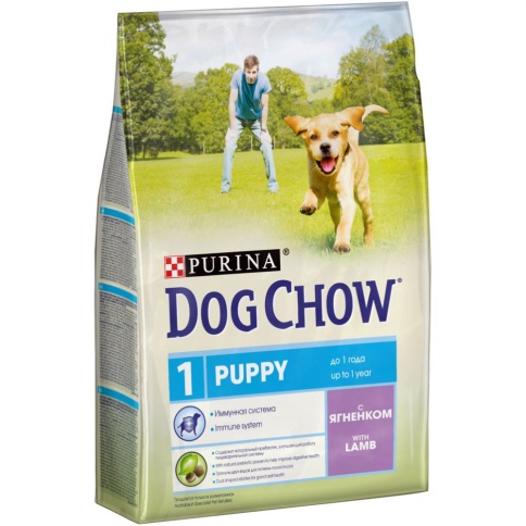 Purina Dog Chow для щенков до 1 года с ягненком - 2,5 кг фото 1