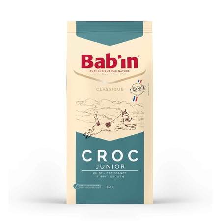 Babin Classique Croc Junior сухой корм для щенков и юниоров средних пород с мясом утки и свининой - 15 кг фото 1