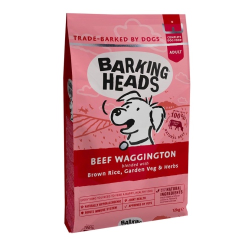 Сухой корм Barking Heads Beef Waggington для взрослых собак с говядиной и бурым рисом - 12 кг фото 1